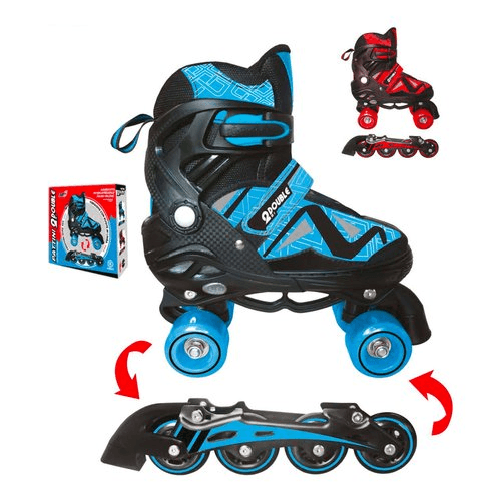 Mandelli Pattini Double 2 In 1 : 4 Ruote E In Linea 31-34 MANDELLI Pattini mandelli 707400156 sport one double 2 in 1