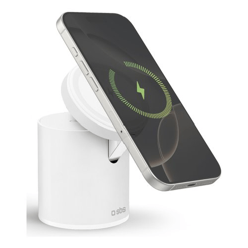 SBS TEWIRMAGFOLD2IN1 Caricabatterie per dispositivi mobili Auricolare SBS Caricabatterie sbs tewirmagfold2in1 magnetic power dock 2in1 white
