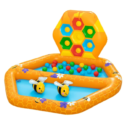 TrAdE Shop Traesio Piscina Gonfiabile Gioco Alveare Per Bambini Con 20 Palline 2 Api 127x119x61cm 52639 -