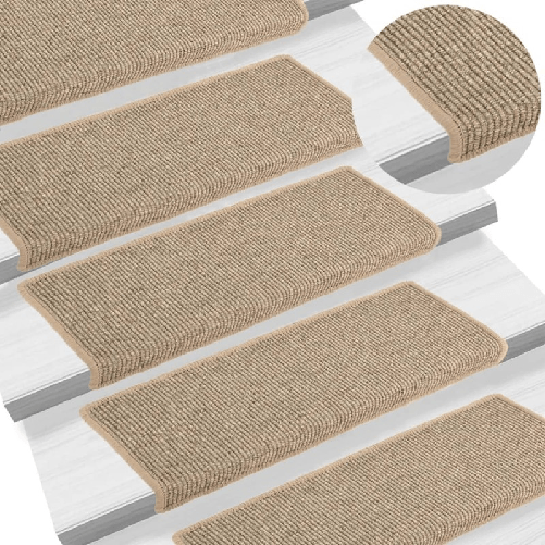 VidaXL Tappetini Autoadesivi per Scale 15 pz Beige Scuro 65x21x4 cm