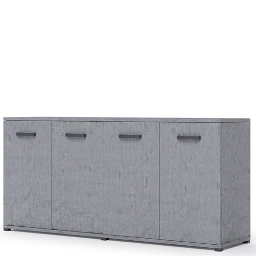 Pidema:Credenza buffet cucina 80x180x45 cm. Mobiletto multiuso ufficio con 4 ante colore cemento a prezzi scontati
