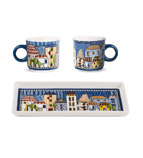 Egan Paese Mio blu, set 2 minimug + vassoio