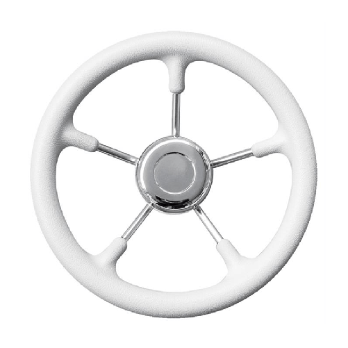 Volante poliuretano razze inox diametro mm 280 bianco 45.127.03
