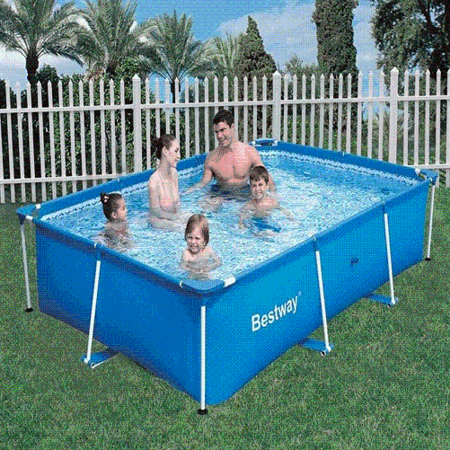 Pidema:Piscina bambini Bestway Steel Pro 300x201x66 cm di altezza, piscine giardino rigide fuori terra con telaio.