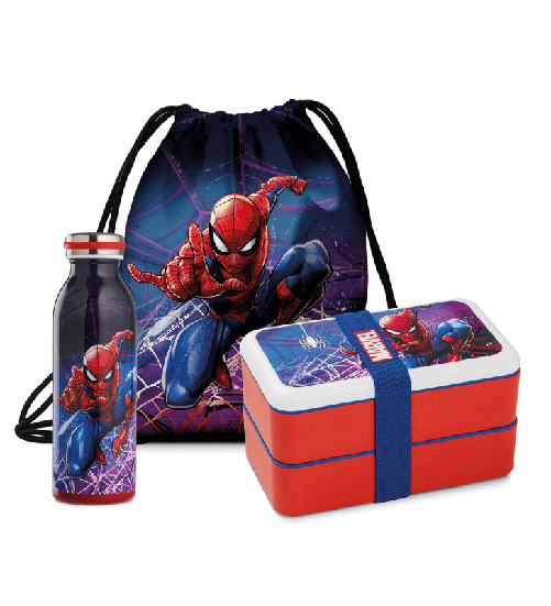 Egan Marvel Spider Man, Lunch box + sacca + bottiglia