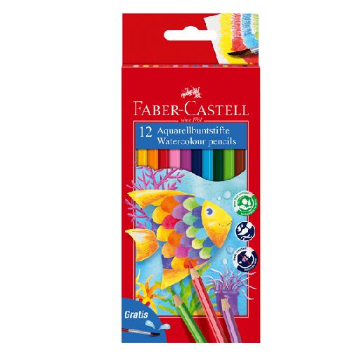 Faber Castell ASTUCCIO 12 PASTELLI COLORATI ACQUERELLABILI RED RANGE FABER CASTELL