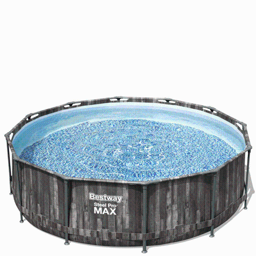 Piscina c/telaio completa 366x100h 5614x Pidema:Piscina bambini rotonda Bestway Steel Pro Max 366x100 cm di altezza. Piscine giardino fuoriterra rigid