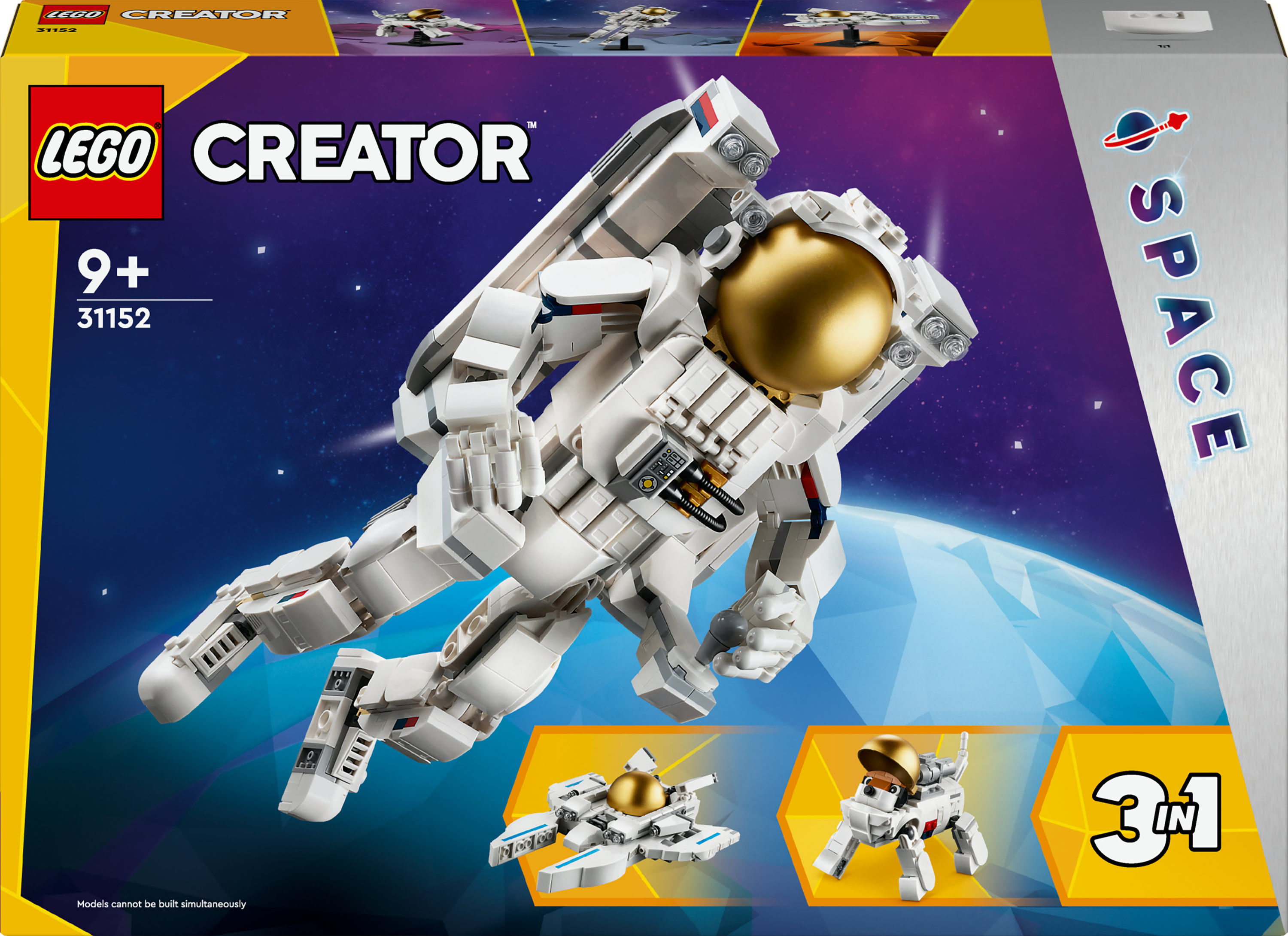 LEGO Creator 31152 3in1 Astronauta Trasformabile in Cane Giocattolo o in Astronave