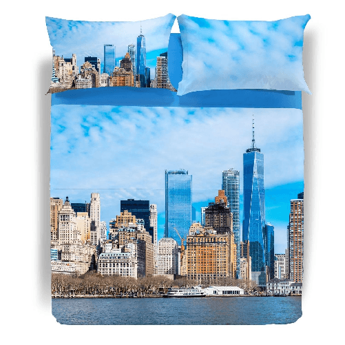 Completo lenzuola copriletto matrimoniale Caleffi art.Freedom tower