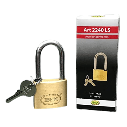 Lucchetto in ottone ad arco lungo da 40 mm