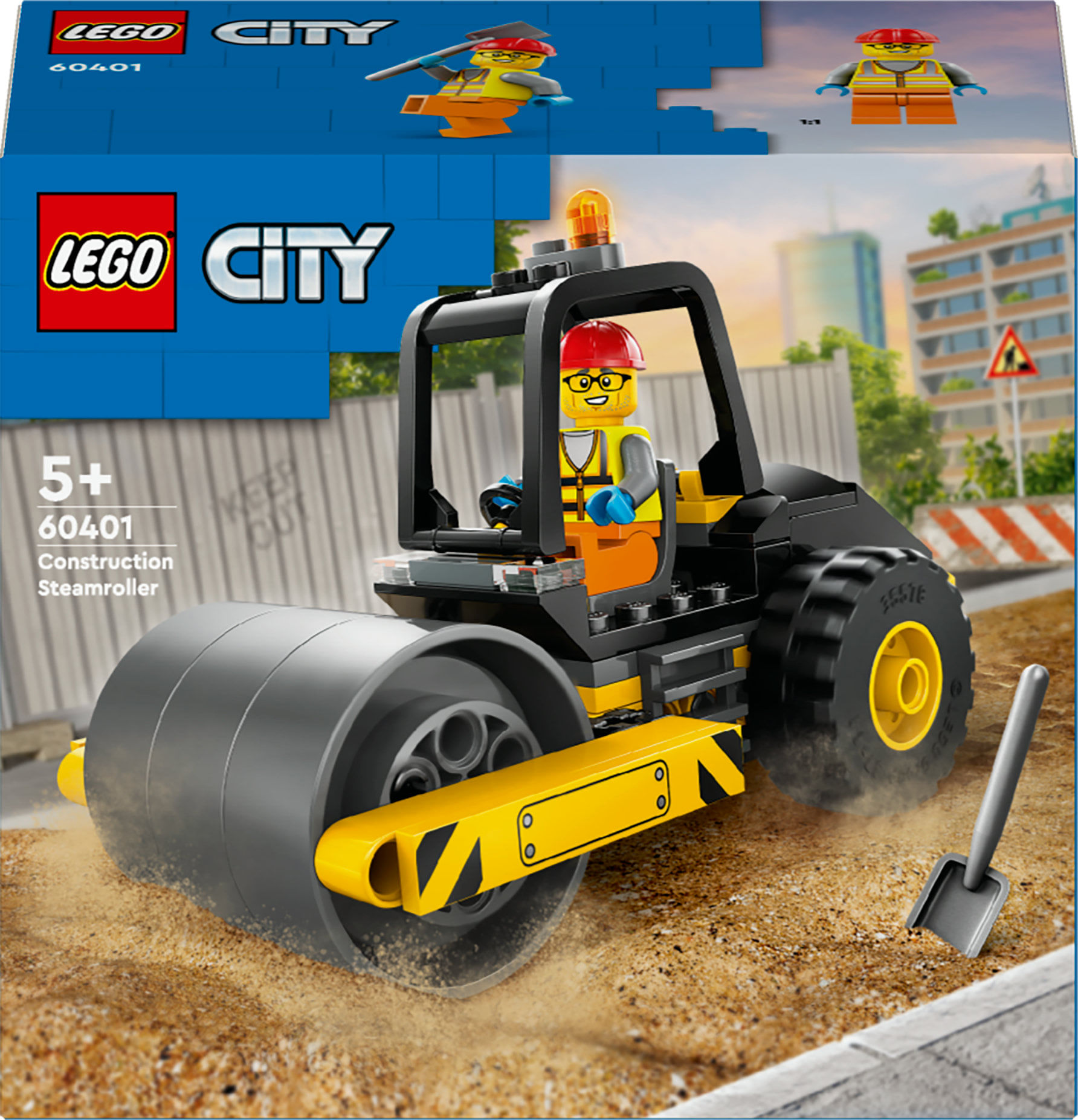 LEGO City 60401 Rullo Compressore, Set di Costruzioni Giocattolo per Bambini di 5+ Anni
