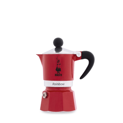Bialetti caffettiera rainbow 3 tazze colore rossa