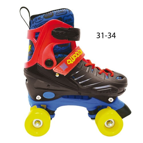 Pattini a 4 Rotelle per Bambino 31-34 Roller Stivaletto Regolabili Quad Freno