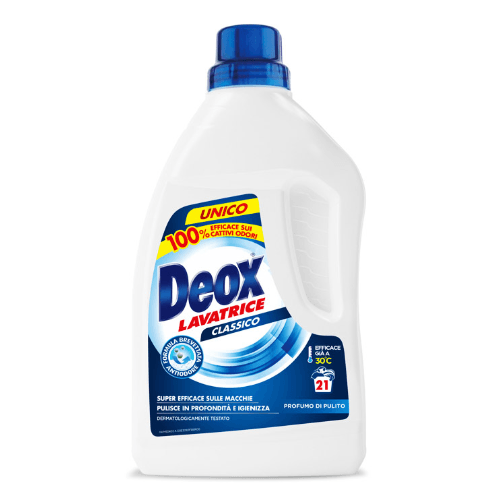 Deox detersivo lavatrice classico unico efficace sui cattivi odori 21 lavaggi