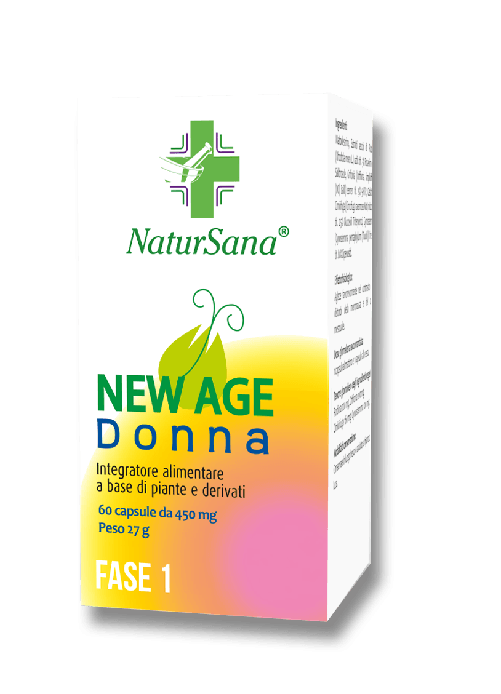 NEW AGE DONNA FASE 1 - Benessere Donna, Menopausa e Climaterio - A base di Rodiola, Gynostemma, Griffonia e Cimicifuga - Alto Dosaggio -60 capsule.