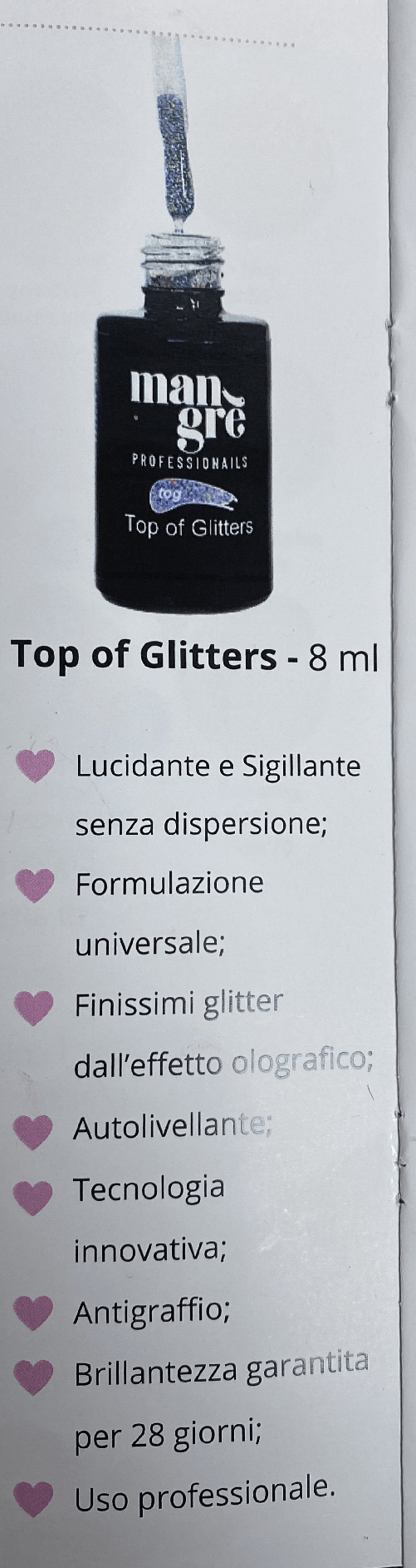 TOP OF GLITTERS MANGRE' 8 ML