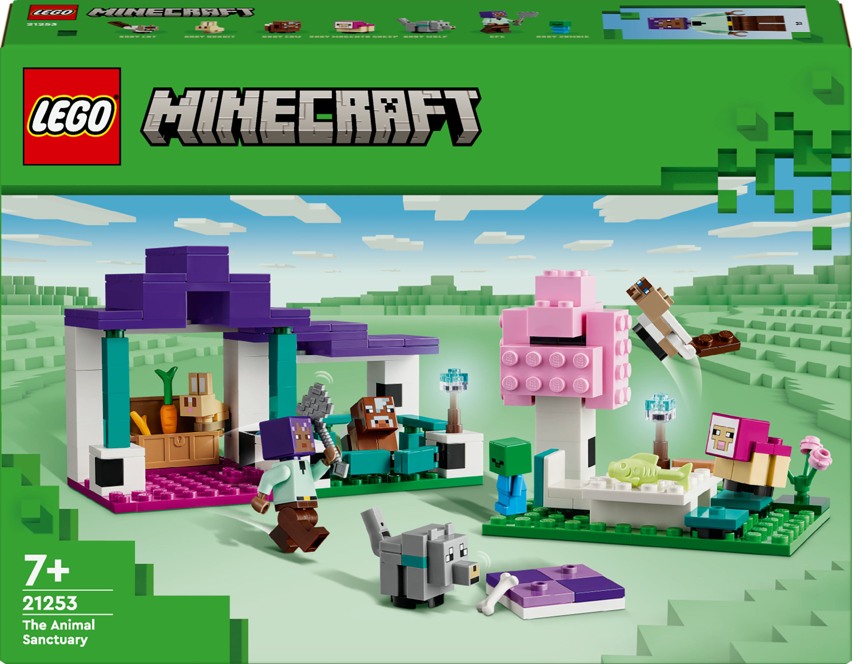 LEGO Minecraft 21253 Il Santuario degli Animali Giocattolo per Bambini e Fan di 7+ Anni con Bioma delle Pianure e Personaggi