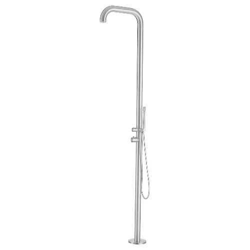 Sined Chia Doccia In Acciaio 316l Con Miscelatore e Doccino h 230 Cm Inox Satinato