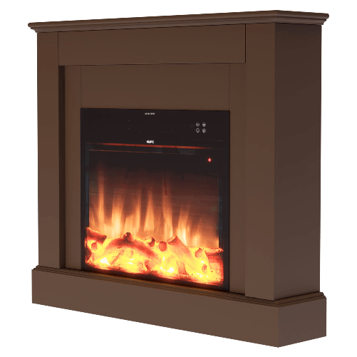 MPC Caminetto Elettrico Da Pavimento Mpc Camillo Marrone 60cm Rivestimento In Legno Marrone 750w1500w Caminetto Elettrico Da Pavimento Mpc Camillo Ma