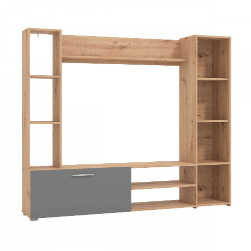 MILANI HOME KRISTIE - parete attrezzata soggiorno un anta moderna minimal in legno
