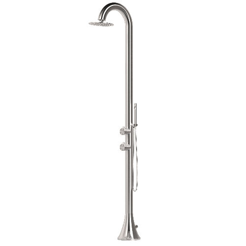 Sined Doccia Luna In Acciaio Inox 316l Acciaio Spazzolato Con Doccino Flessibile Argento Doccia piscina SINED Luna In Acciaio Inox 316l Acciaio Spazzo