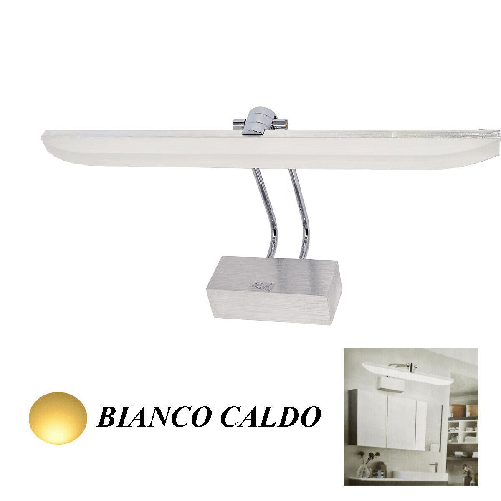 APPLIQUE LAMPADA PARETE MURO SPECCHIO BAGNO LED LUCE BIANCO CALDO SATINATO 10W