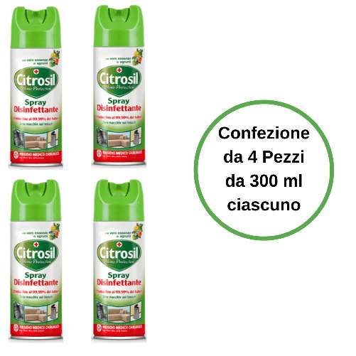 Citrosil spray disinfettante agli agrumi home protection confezione da 4 pezzi da 300 ml