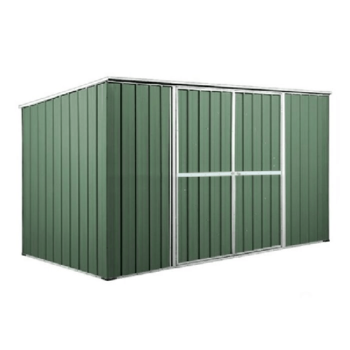 Casetta giardino in lamiera 345x186cm x h1.92m - 98KG - 6.42mq Box in Acciaio Zincato - VERDE