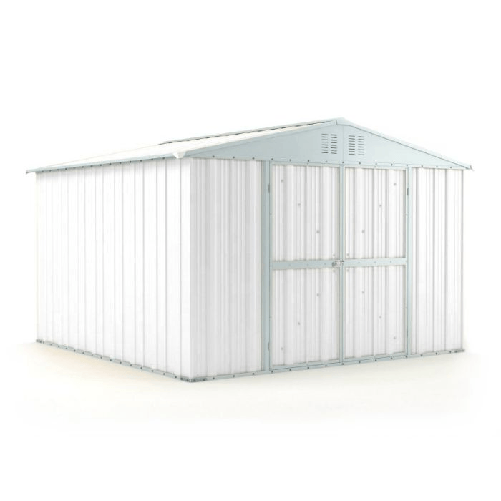 Casetta giardino 327x307cm x h2.15m - 145KG - 10,04mq Box attrezzi in Acciaio Zincato - BIANCO