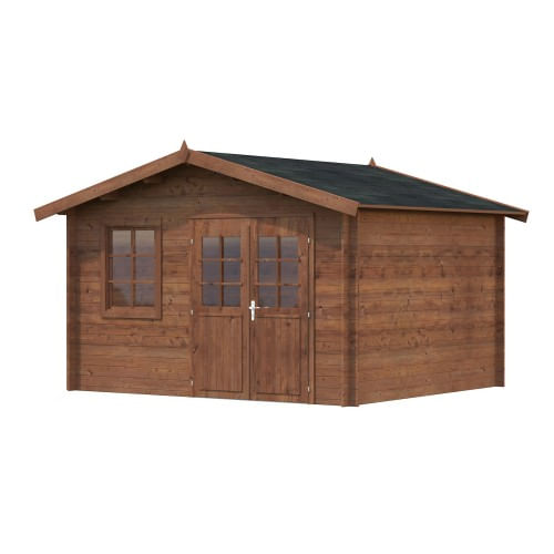 Casetta in Legno 3.8x3.7 Block House 28 mm Ripostiglio Attrezzi da Giardino