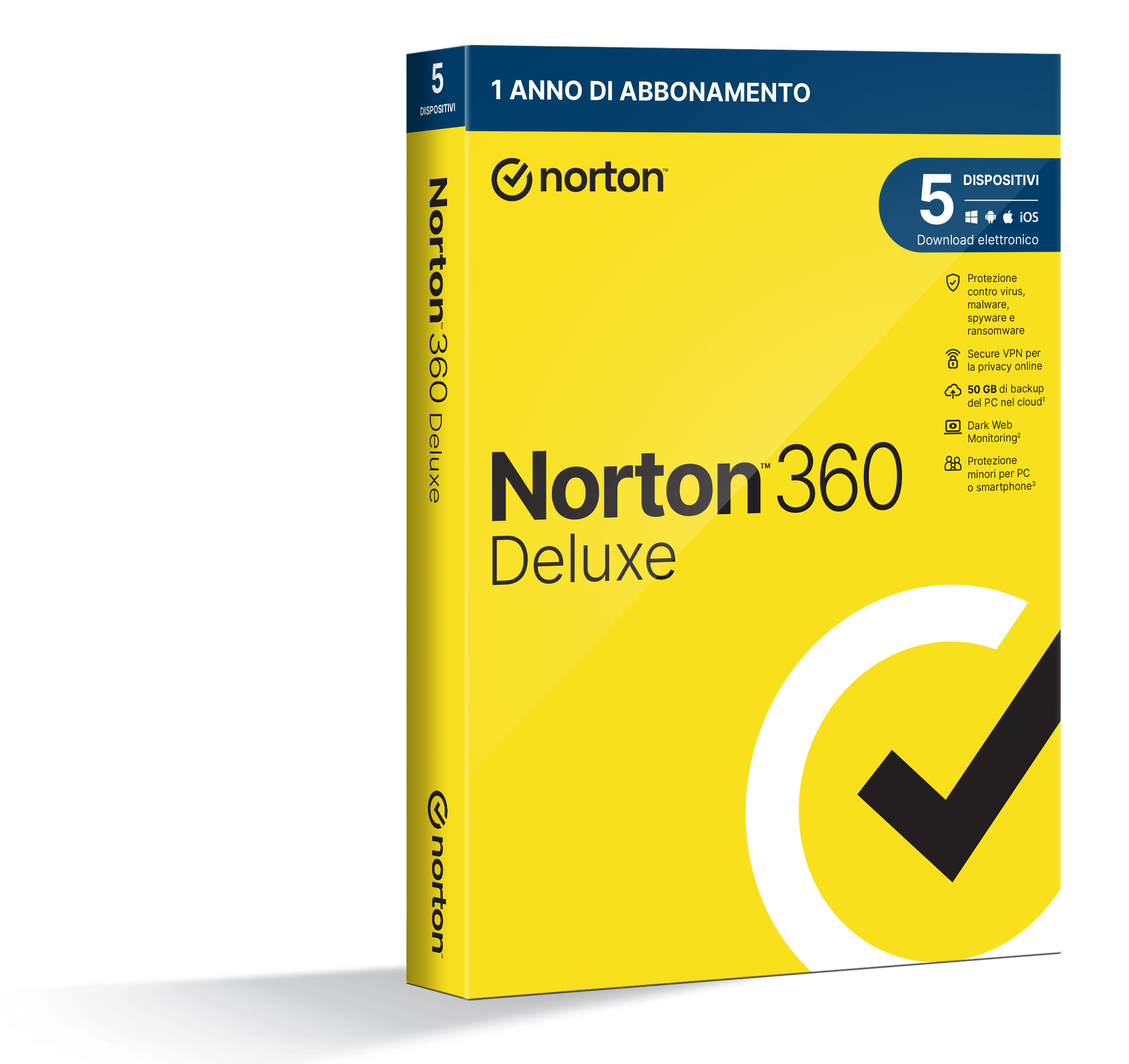 Symantec Norton 360 Deluxe 2024 | Antivirus per 5 dispositivi | Licenza di 1 anno | Secure VPN e Password Manager | PC Norton 360 Deluxe 2024 | Antivi