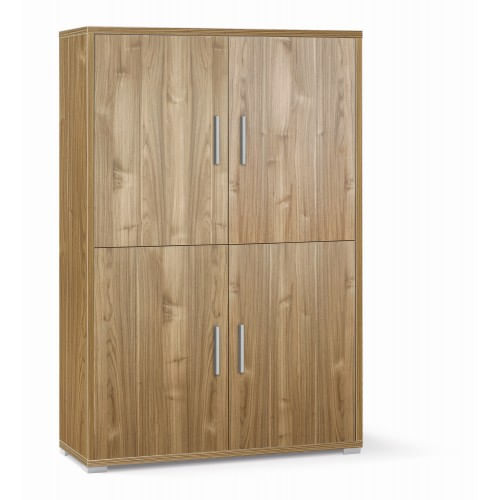 Mobile Legno Credenza 4 Ante Noce Ripiani Armadio da Ufficio Soggiorno