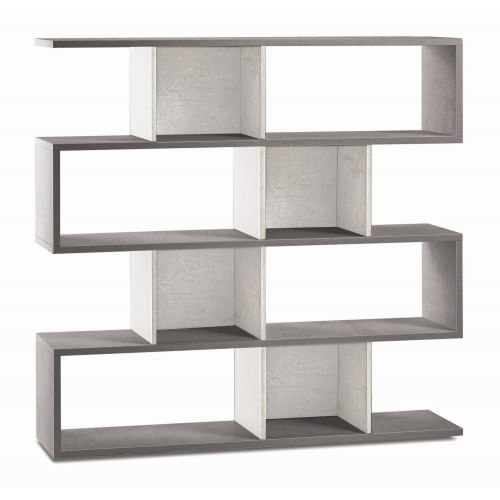 Libreria Modulare Cemento Bianco Moderna Mensole Scaffale Ufficio Studio