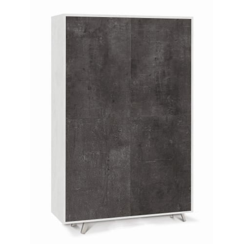 Armadio Credenza Ripiani 4 Ante Soggiorno Bianco Nero Mobile Ingresso
