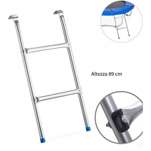 Scaletta alt 89 cm per Tappeto Elastico Diametro 305 400 Trampolino 2 Gradini