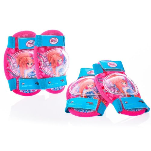 Set Protezioni Winx Ginocchiere Gomitiere Bambina Bicicletta Pattini Monopattino