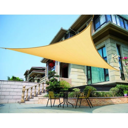 Tenda Ombreggiante a Vela 3x3 Triangolare Telo da Giardino Esterno Sole Parasole