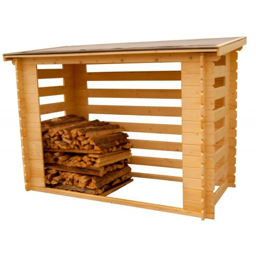 Tettoia Legnaia 236x120 3 Pareti in Legno Portalegna da Ardere Giardino Esterno