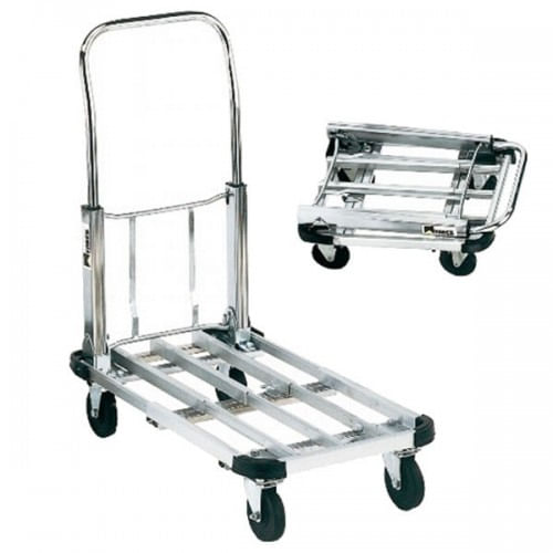 Carrello Estensibile Pieghevole Porta Pacchi 4 Ruote Girevoli 150 Kg Alluminio