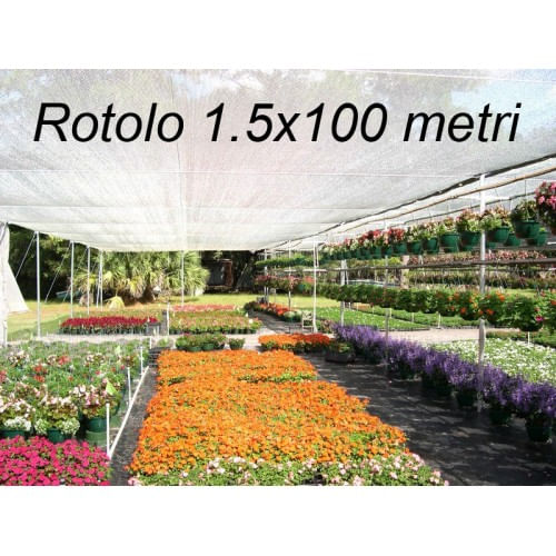 Telo Ombreggiante 1.5x100 Metri Quadri Bianco Recinzione Copertura Oscurante