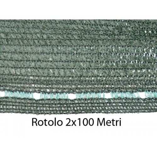 Rete Ombreggiante Rotolo 2x100 Metri Verde Oscurante Telo Copertura Privacy