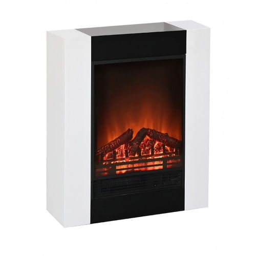 Camino Elettrico 1500 W con Cornice in Legno Stufa Fuoco Finto a Led Telecomando