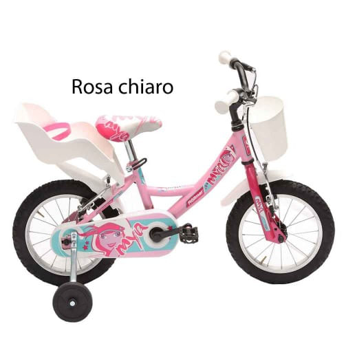 Bicicletta da Bambina 14 Pollici a Rotelle Pedali Bici Mountain Bike Bimba Rosa