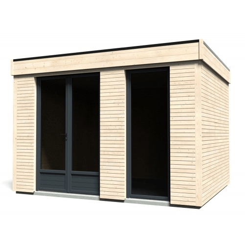 Casetta in Legno Abitabile 3.6x3 mt Parete Isolanti Porta Finestra da Giardino