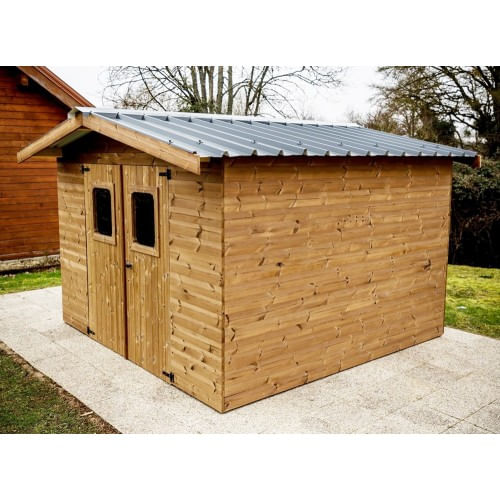 Casetta in Legno 2x2 mt da Giardino 19 mm Tavole da Avvitare Tetto in Acciaio