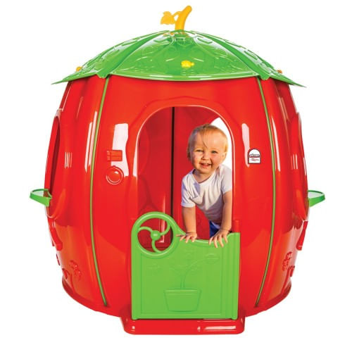 Casetta per Bambini Fragola in Resina Plastica Casa da Giardino Esterno Bimbi
