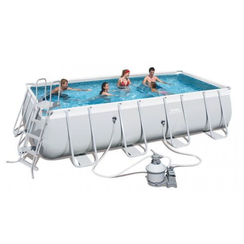 Piscina Frame Fuori Terra 549x274x122 Rettangolare con Filtro a Sabbia Scaletta
