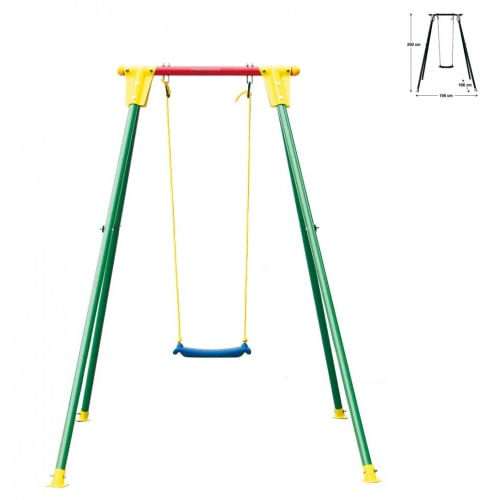 Altalena Kiko 1 Seggiolino Posto Metallo Gioco Bambino Giardino Max 50kg Alt 200