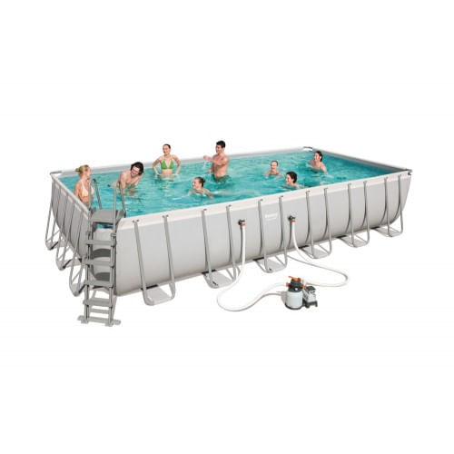 Piscina Esterna Rettangolare Bestway 732x366x132 FiltroSabbia Scaletta Copertura