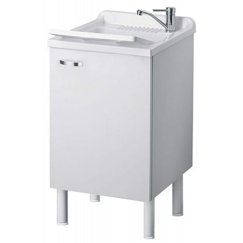 Lavatoio con Mobiletto 50x50 cm in Legno Pilozzo per Lavanderia da Interno